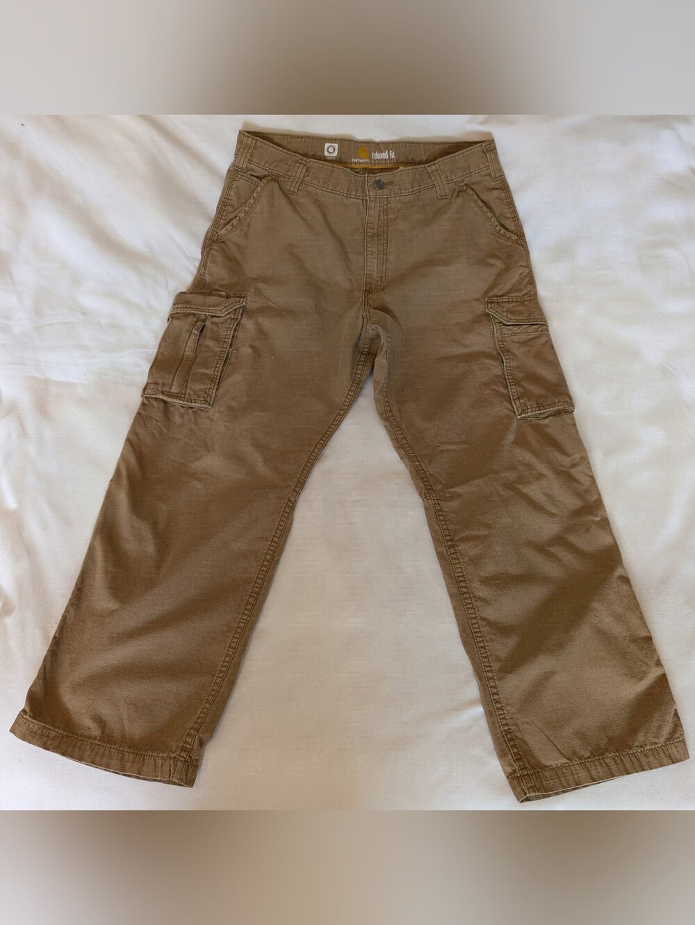 "CARHARTT" FORCE Relaxed Fit Tan/Khaki Cargo Pants Men's 38"W